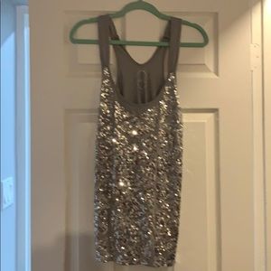 NWT INC Silver Sequin Top!